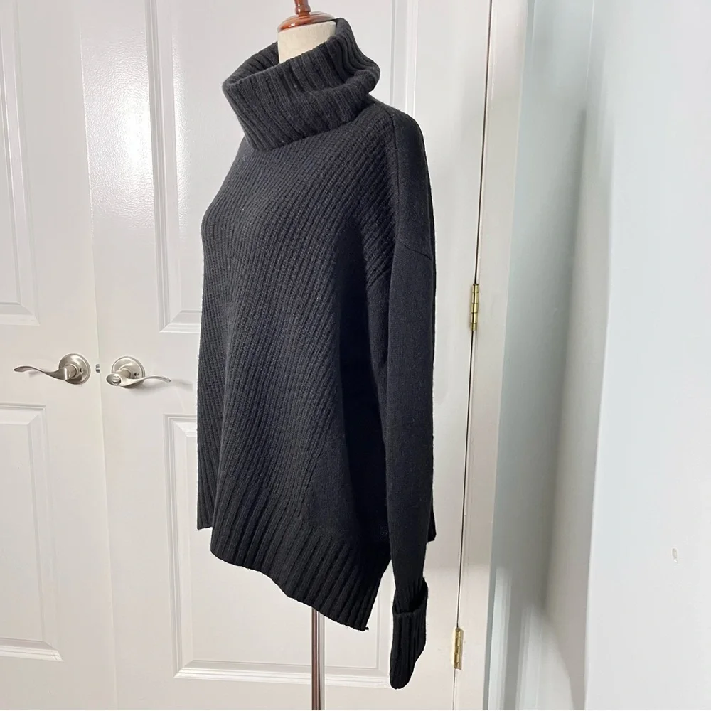 Anthropology Moth black wool blend oversized sweater size S - Picture 9 of 12